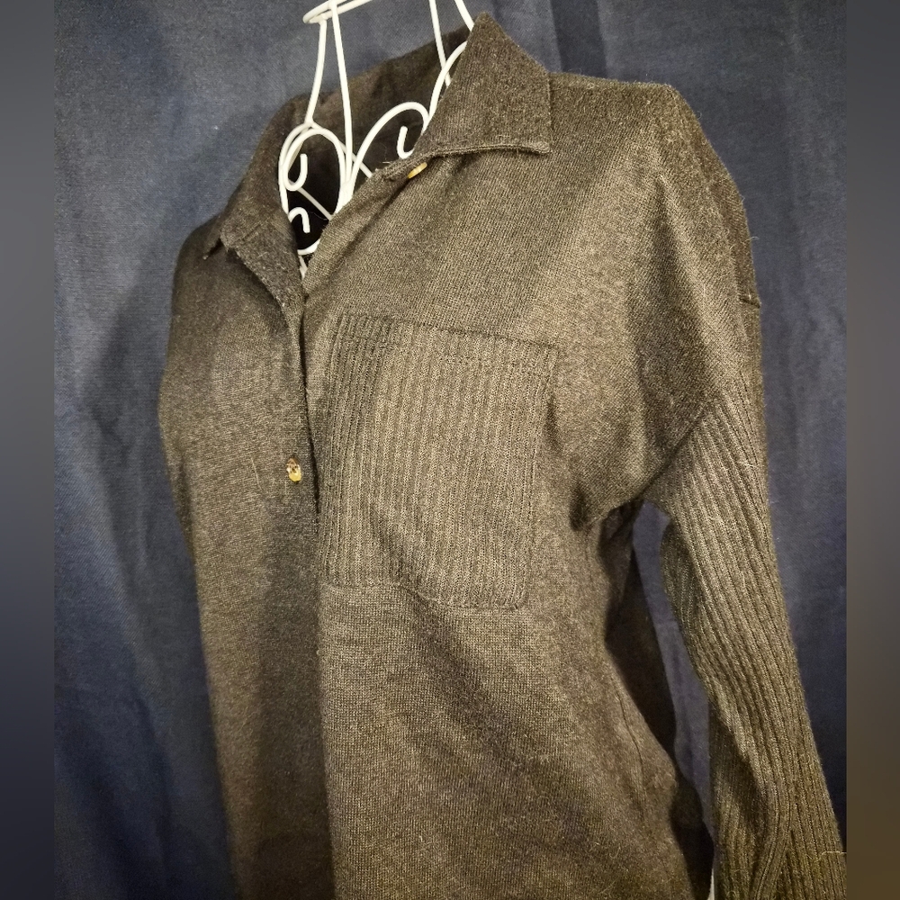 No Boundaries Charcoal Button-Up Sweater - Picture 3 of 4